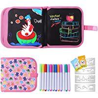 Ulikey Tabla de Dibujo Portátil para Niños- Tablero de Dibujo de Graffiti- Libros Blandos de Pizarra Reutilizable…